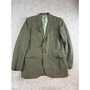 VINTAGE Mc. Ilhenny Blazer Jacket Mens Medium Green Lined Sport Coat Business